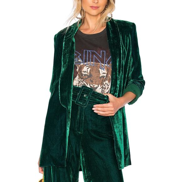 House of Harlow 1960 Jackets & Blazers - House Of Harlow 1960 'Chloe' Green Polyester Boyfriend Jacket Size S